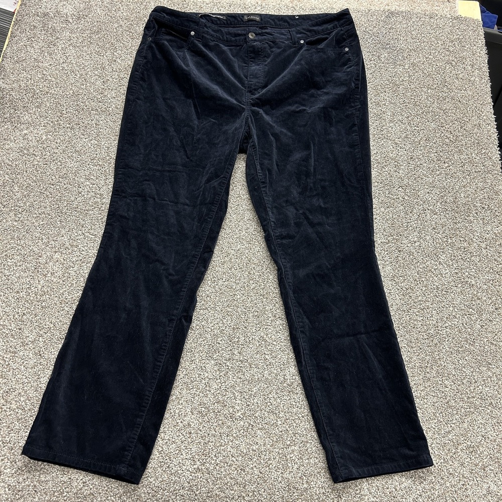 Talbots Pants Womens 18W Blue Corduroy Straight Leg Stretch Pockets Fall Casual